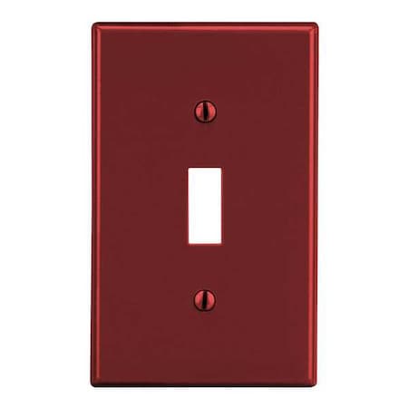 Toggle Switch Wall Plate, Number of Gangs: 1 Plastic, Satin Finish, Red MPN:PJ1R