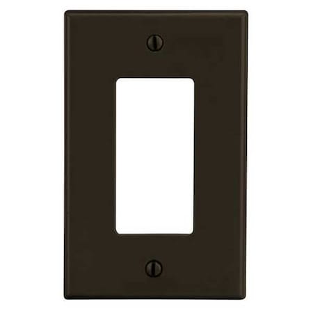 Rocker Wall Plate, Number of Gangs: 1 Plastic, Satin Finish, Brown MPN:PJ26