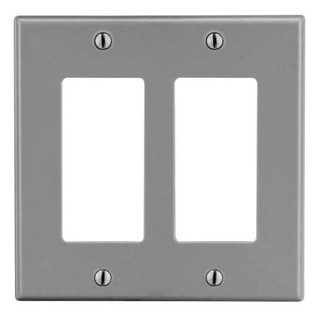 Rocker Wall Plate, Number of Gangs: 2 Plastic, Satin Finish, Graphite MPN:PJ262GY
