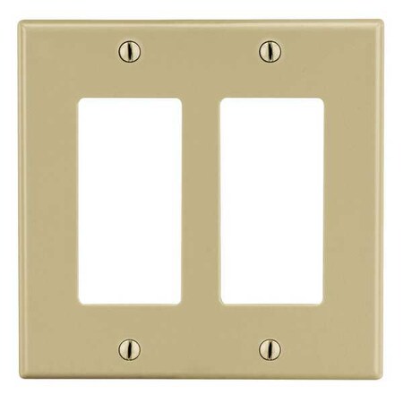 Rocker Wall Plate, Number of Gangs: 2 Plastic, Satin Finish, Ivory MPN:PJ262I