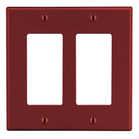 Rocker Wall Plate, Number of Gangs: 2 Plastic, Satin Finish, Red MPN:PJ262R