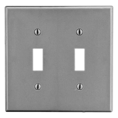 Toggle Switch Wall Plate, Number of Gangs: 2 Plastic, Satin Finish, Graphite MPN:PJ2GY