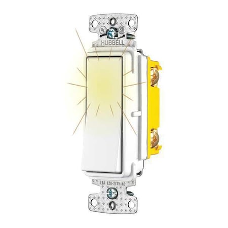 Wall Switch, 1/2 hp, Rocker, 15 A, White MPN:RSD115PLW