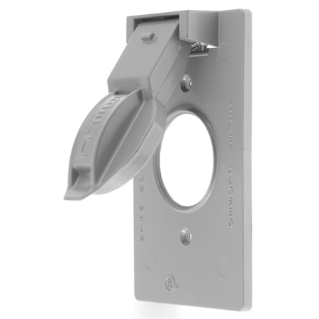 Weatherproof Wall Plates, Number of Gangs: 1 Zinc, Gray MPN:RW51550