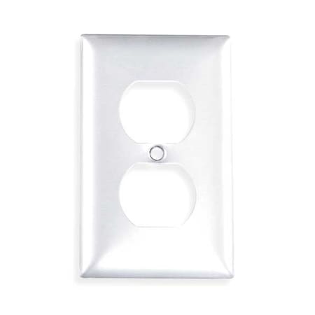Duplex Receptacle Wall Plates, Number of Gangs: 1 Aluminum, Brushed Finish, Silver MPN:SA8