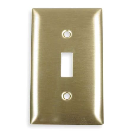 Toggle Switch Wall Plates, Number of Gangs: 1 Brass, Brushed Finish, Brass MPN:SB1
