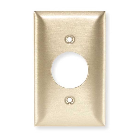 Single Receptacle Wall Plates and Box Cover, Number of Gangs: 1 Brass, Brushed Finish, Brass MPN:SB7