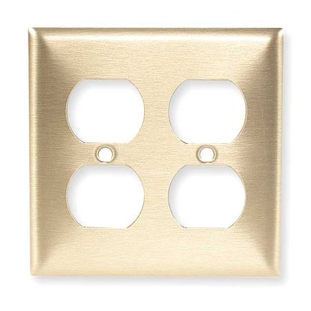 Duplex Opening Wall Plates, Number of Gangs: 2 Brass, Brushed Finish, Brass MPN:SB82