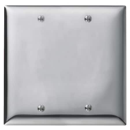 Blank Wall Plates, Number of Gangs: 2 Stainless Steel, Chrome Finish MPN:SCH23