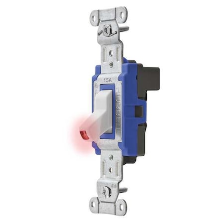 Pilot Lit Wall Swtch, 1-Pole, 120/277V, 15A MPN:SNAP1201PLW