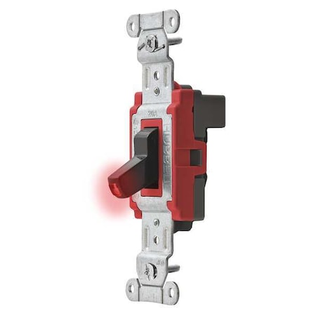 Pilot Lit Wall Swtch, 1-Pole, 120/277V, 20A MPN:SNAP1221PLBK
