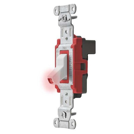 Pilot Lit Wall Swtch, 1-Pole, 120/277V, 20A MPN:SNAP1221PLW