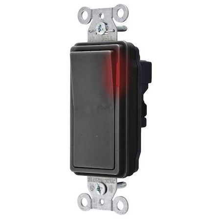 Pilot Lit Wall Swtch, 1-Pole, 120/277V, Blk MPN:SNAP2101PLBK