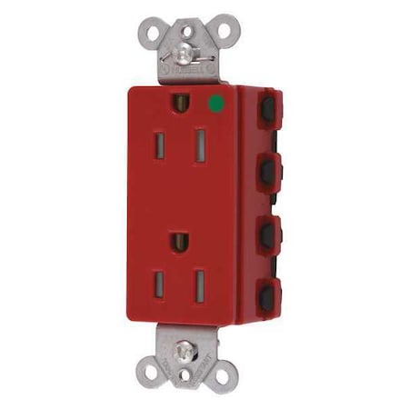 Straight Blade Receptacle, 5-15R, 15 A, 125V AC, 2 Pole, 3 Wire, Flush Mount, Grounded MPN:SNAP2172RTRA