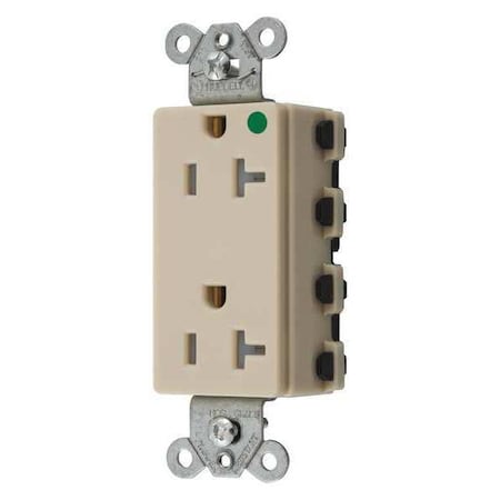 Straight Blade Receptacle, 5-20R, 20 A, 125V AC, 2 Pole, 3 Wire, Flush Mount, Grounded MPN:SNAP2182ITRA