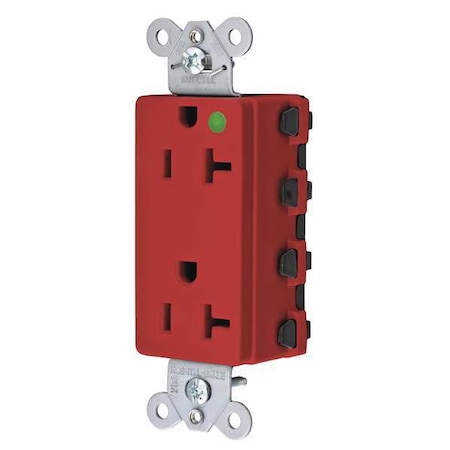 Straight Blade Receptacle, 5-20R, 20 A, 125V AC, 2 Pole, 3 Wire, Flush Mount, Grounded MPN:SNAP2182RA
