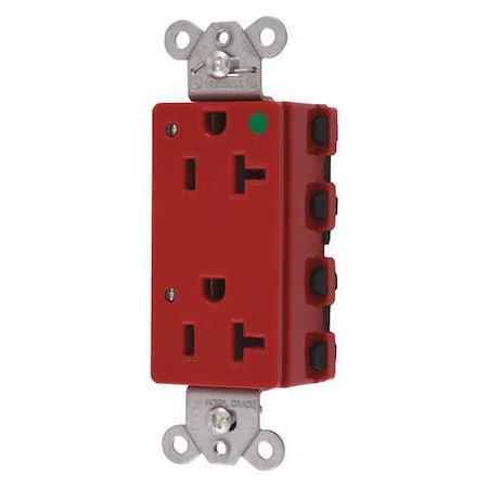 Straight Blade Receptacle, 5-20R, 20 A, 125V AC, 2 Pole, 3 Wire, Flush Mount, Grounded MPN:SNAP2182RL