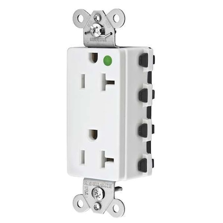 Straight Blade Receptacle, 5-20R, 20 A, 125V AC, 2 Pole, 3 Wire, Flush Mount, Grounded MPN:SNAP2182WA