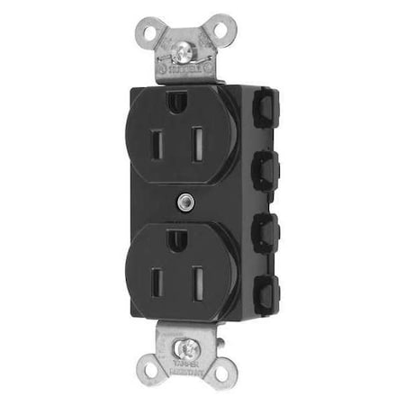Straight Blade Receptacle, 5-15R, 15 A, 125V AC, 2 Pole, 3 Wire, Flush Mount, Grounded MPN:SNAP5262BKTRA