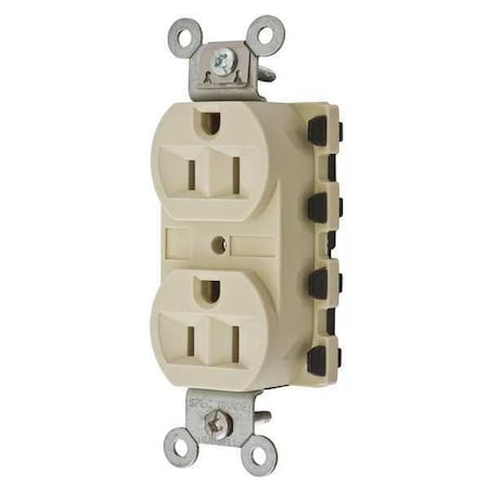 Straight Blade Receptacle, 5-15R, 15 A, 125V AC, 2 Pole, 3 Wire, Flush Mount, Grounded MPN:SNAP5262IA