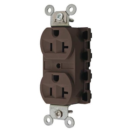 Straight Blade Receptacle, 5-20R, 20 A, 125V AC, 2 Pole, 3 Wire, Flush Mount, Grounded MPN:SNAP5362A