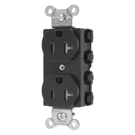 Straight Blade Receptacle, 5-20R, 20 A, 125V AC, 2 Pole, 3 Wire, Flush Mount, Grounded MPN:SNAP5362BKTRA