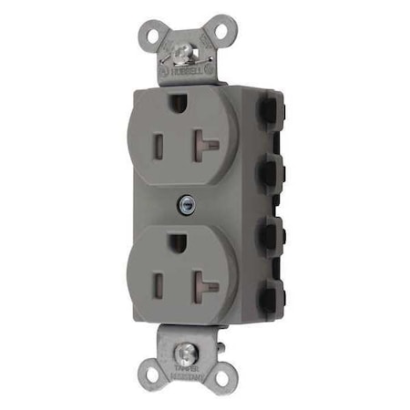 Straight Blade Receptacle, 5-20R, 20 A, 125V AC, 2 Pole, 3 Wire, Flush Mount, Grounded MPN:SNAP5362GYTRA