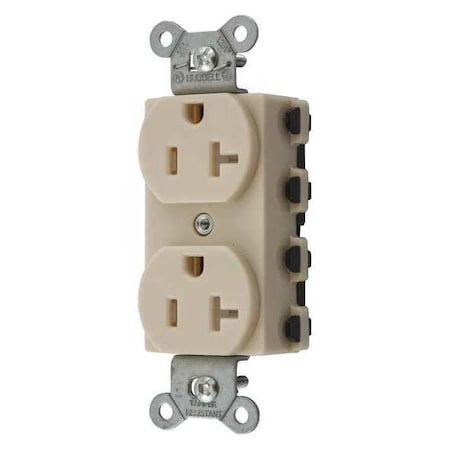 Straight Blade Receptacle, 5-20R, 20 A, 125V AC, 2 Pole, 3 Wire, Flush Mount, Grounded MPN:SNAP5362ITRA