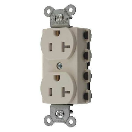 Straight Blade Receptacle, 5-20R, 20 A, 125V AC, 2 Pole, 3 Wire, Flush Mount, Grounded MPN:SNAP5362LATRA