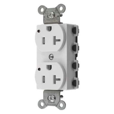 Straight Blade Receptacle, 5-20R, 20 A, 125V AC, 2 Pole, 3 Wire, Flush Mount, Grounded MPN:SNAP5362WLTRA