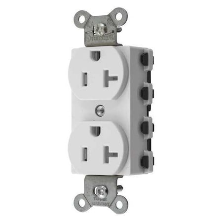 Straight Blade Receptacle, 5-20R, 20 A, 125V AC, 2 Pole, 3 Wire, Flush Mount, Grounded MPN:SNAP5362WTRA