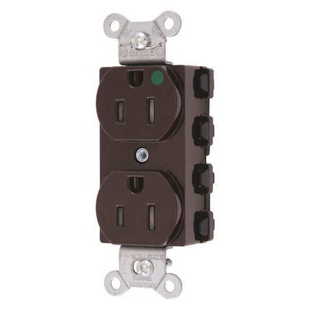 Straight Blade Receptacle, 5-15R, 15 A, 125V AC, 2 Pole, 3 Wire, Flush Mount, Grounded MPN:SNAP8200TRA