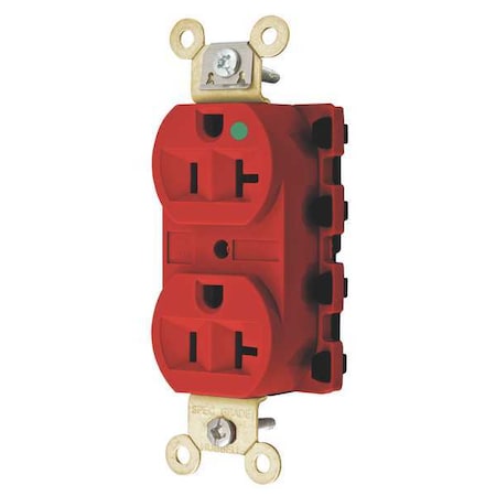 Straight Blade Receptacle, 5-20R, 20 A, 125V AC, 2 Pole, 3 Wire, Flush Mount, Grounded MPN:SNAP8300RA