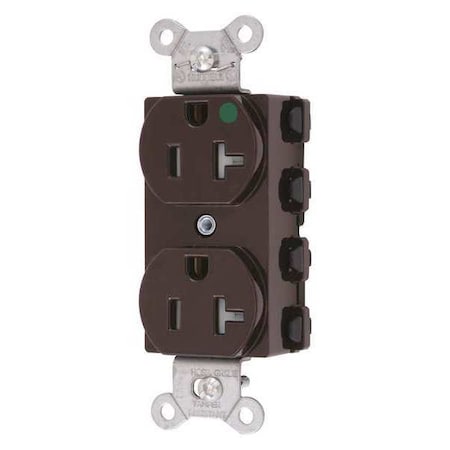 Straight Blade Receptacle, 5-20R, 20 A, 125V AC, 2 Pole, 3 Wire, Flush Mount, Grounded MPN:SNAP8300TRA