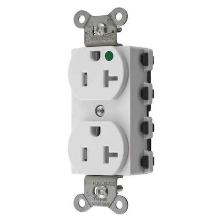 Straight Blade Receptacle, 5-20R, 20 A, 125V AC, 2 Pole, 3 Wire, Flush Mount, Grounded MPN:SNAP8300WTRA