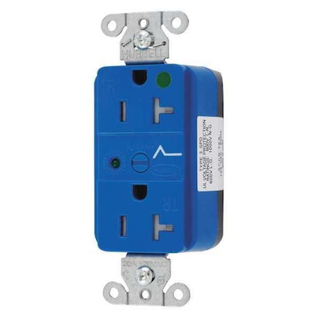 Straight Blade Receptacle, 5-20R, 20 A, 125V AC, 2 Pole, 3 Wire, Flush Mount, Grounded MPN:SNAP8362S