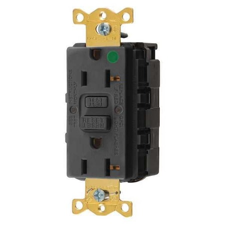 GFCIReceptacle, 20A, 125VAC, Black, Nylon MPN:SNAPGF83BLK