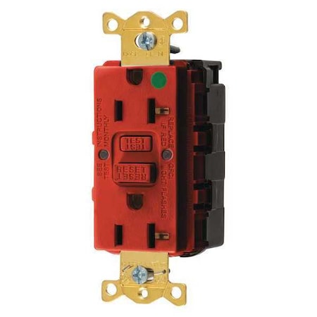 GFCIReceptacle, 20A, 125VAC, Red, Nylon MPN:SNAPGF83R