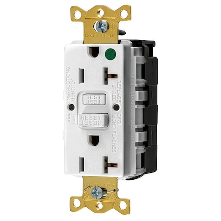 GFCIReceptacle, 20A, 125VAC, White, Nylon MPN:SNAPGF83W