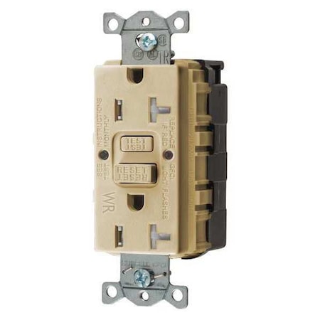 GFCIReceptacle, 20A, 125VAC, Ivory, Nylon MPN:SNAPGFTW20I