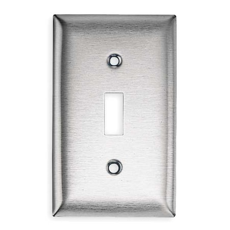Toggle Switch Wall Plates, Number of Gangs: 1 Stainless Steel, Brushed Finish, Silver MPN:SS1
