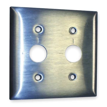 Barrel Key Wall Plates and Box Cover, Number of Gangs: 2 Stainless Steel, Brushed Finish, Silver MPN:SS22RKLM