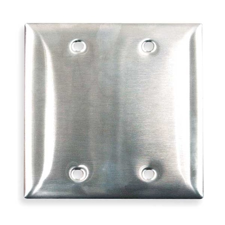 Blank Box Mount Wall Plates, Number of Gangs: 2 Stainless Steel, Brushed Finish, Chrome MPN:SS23
