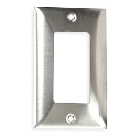 Rocker Wall Plate, 1 Outlet Opening, Standard Size, 1 Gang, Stainless Steel, Brushed, Silver MPN:SS26