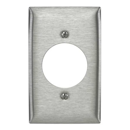 Single Receptacle Wall Plates, Number of Gangs: 1 Stainless Steel, Brushed Finish, Silver MPN:SS725
