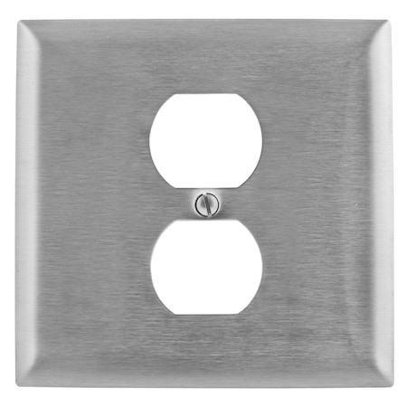 Duplex Opening Wall Plates, Number of Gangs: 2 Stainless Steel, Brushed Finish MPN:SS748