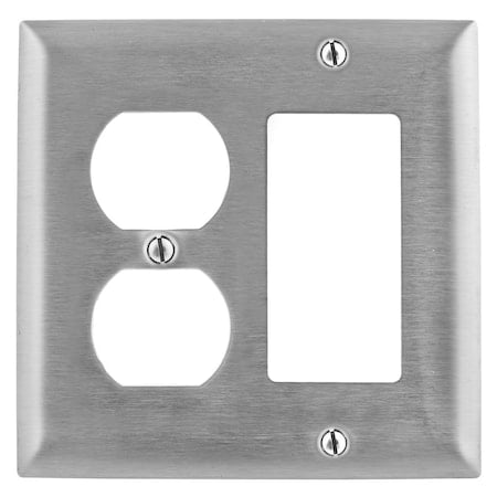 GFCI Opening Wall Plates, Number of Gangs: 2 Stainless Steel, Brushed Finish MPN:SS826