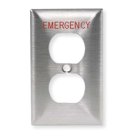 Duplex Receptacle Wall Plates and Box Cover, Number of Gangs: 1 Stainless Steel, Brushed Finish MPN:SS8MEV