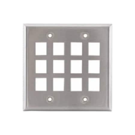 12 Port Face Plate, Number of Gangs: 2 Stainless Steel, Brushed Finish, Brushed Stainless Steel MPN:SSF212
