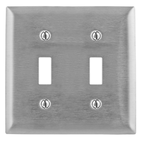 Wall Plates and Boxes, Number of Gangs: 2 Stainless Steel, Brushed Finish MPN:SSJ2